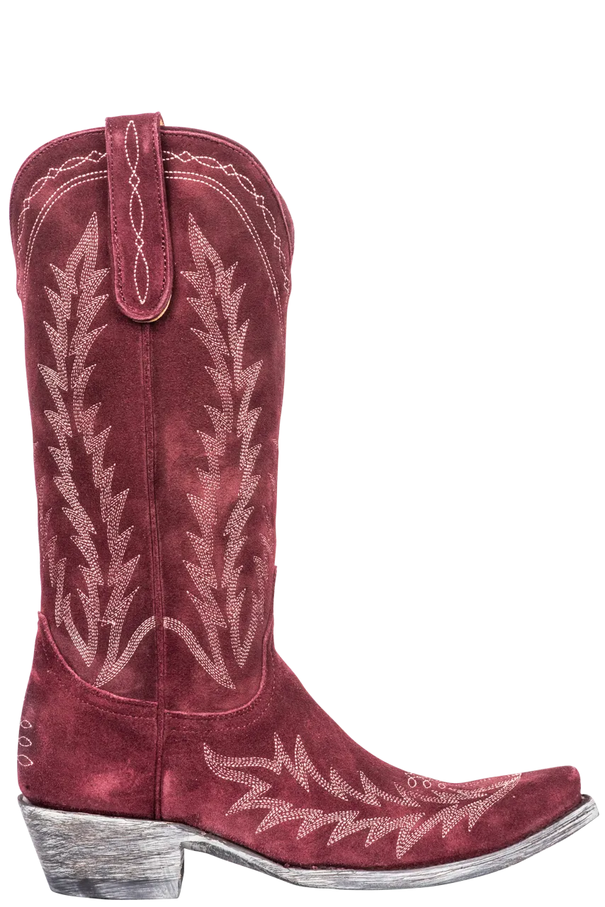 Old Gringo Women's Suede Dutton Cowgirl Boots - Wine