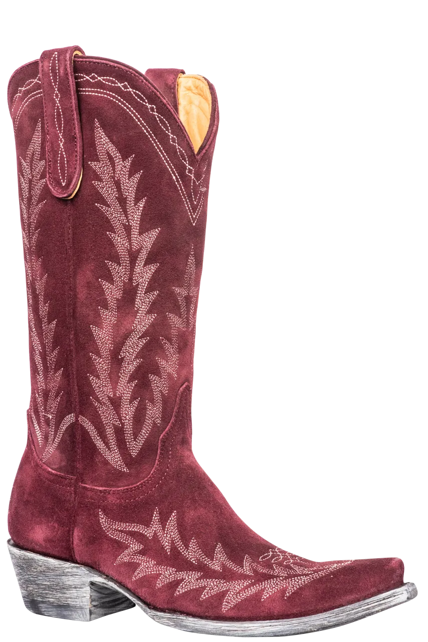 Old Gringo Women's Suede Dutton Cowgirl Boots - Wine