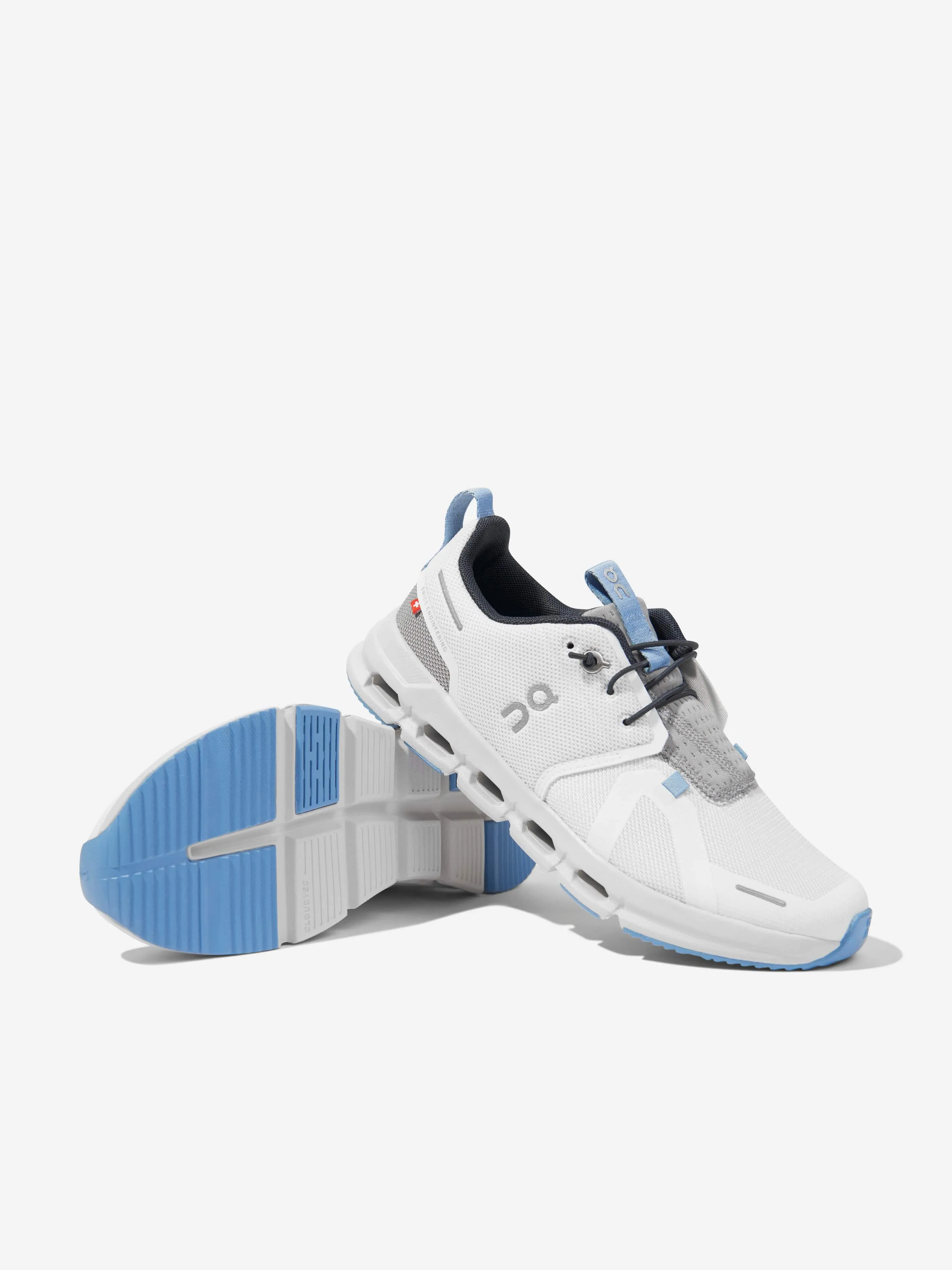 On Running Kids Cloud Sky Trainers in White