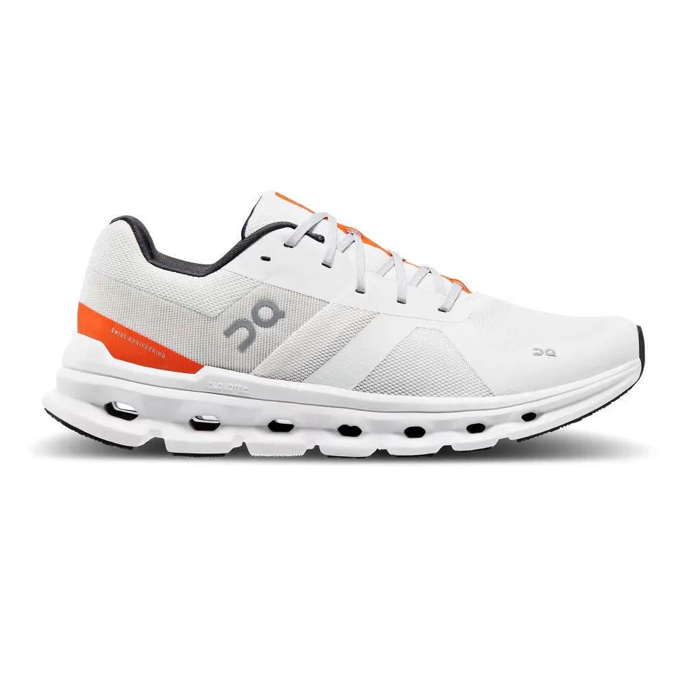 On Running Men's Cloudrunner Shoes - Undyed White / Flame