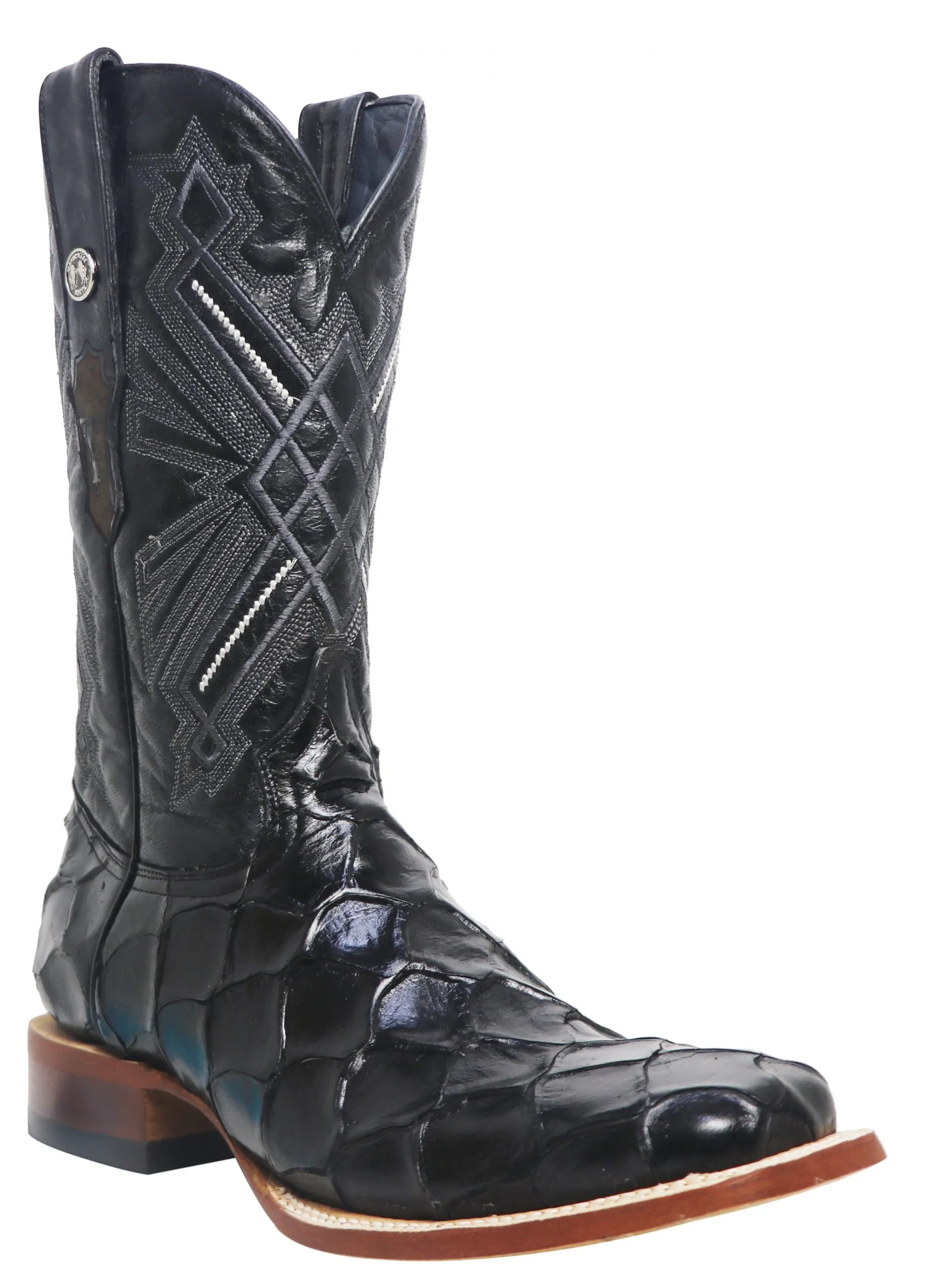 Pirarucu Embossed Square Toe Boot