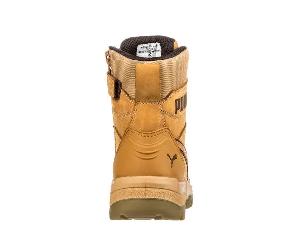 Puma Men's 630725 Conquest High Wheat Waterproof Composite Safety Toe Metal Free Side-Zipper 7" Work Boots