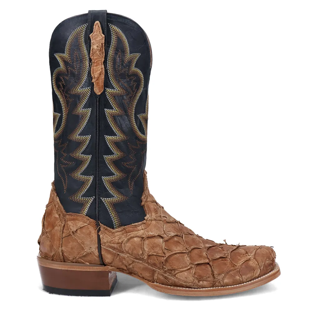 Riggs Pirarucu Embroidered Square Toe Cowboy Boots