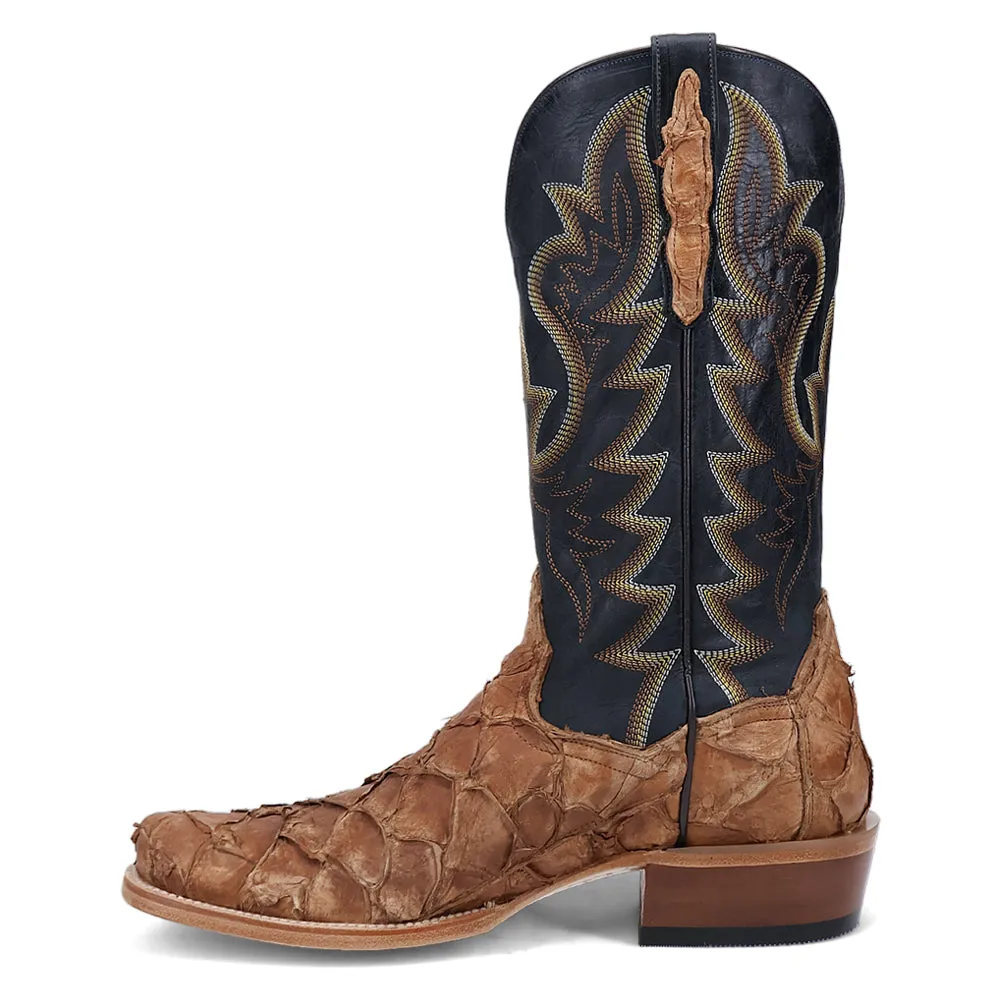 Riggs Pirarucu Embroidered Square Toe Cowboy Boots