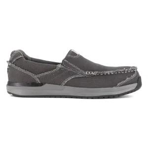 Rockport Mens Charcoal Textile Work Shoes Langdon Casual Slip-On CT