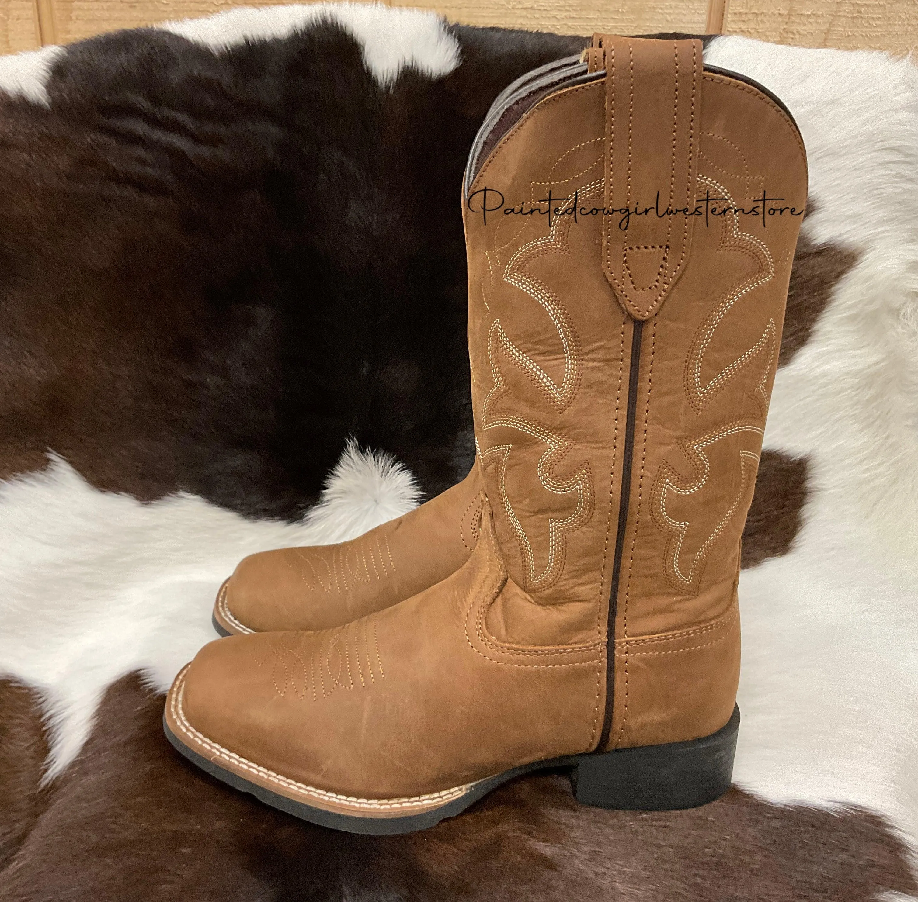 Roper Women's Brown Square Toe Cowgirl Boots 0904-2753