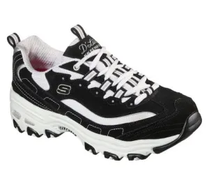 Skechers Women's D'Lites Biggest Fan Sneakers- Black/ White