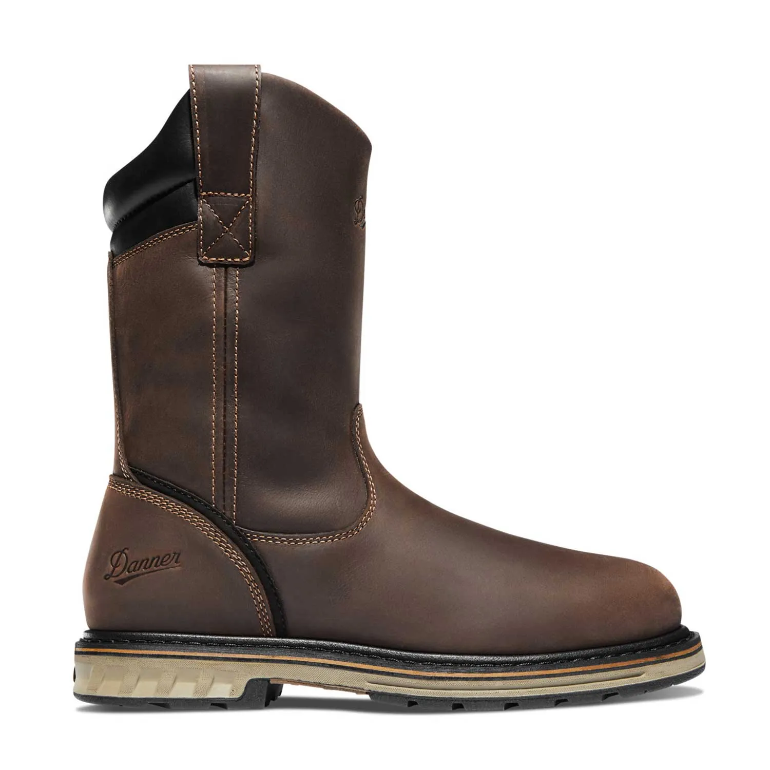 Steel Yard 11 Inch Steel-Toe Pull On Waterproof Wellington Work Boot Brown