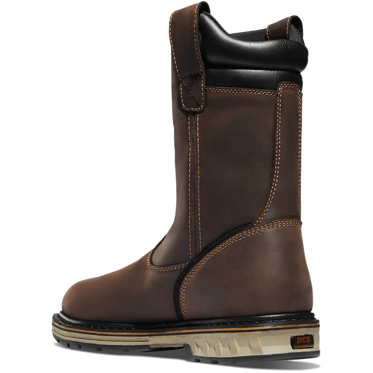 Steel Yard 11 Inch Steel-Toe Pull On Waterproof Wellington Work Boot Brown