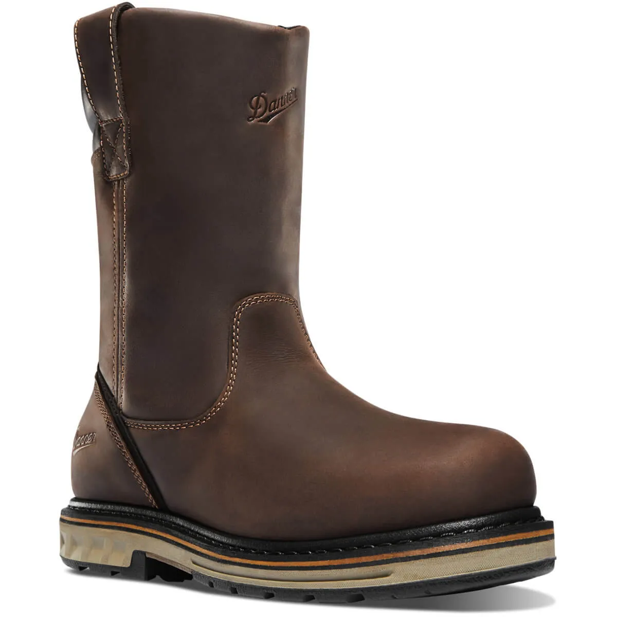 Steel Yard 11 Inch Steel-Toe Pull On Waterproof Wellington Work Boot Brown