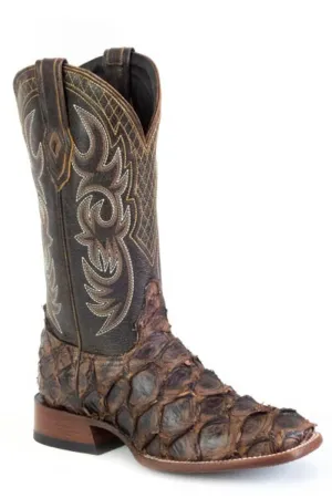 Stetson Mens Amazon Brown Pirarucu 13in Cowboy Boots