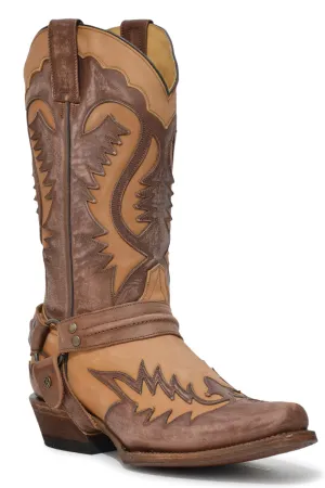 Stetson Mens Outlaw Brown Leather Cowboy Boots 11 D