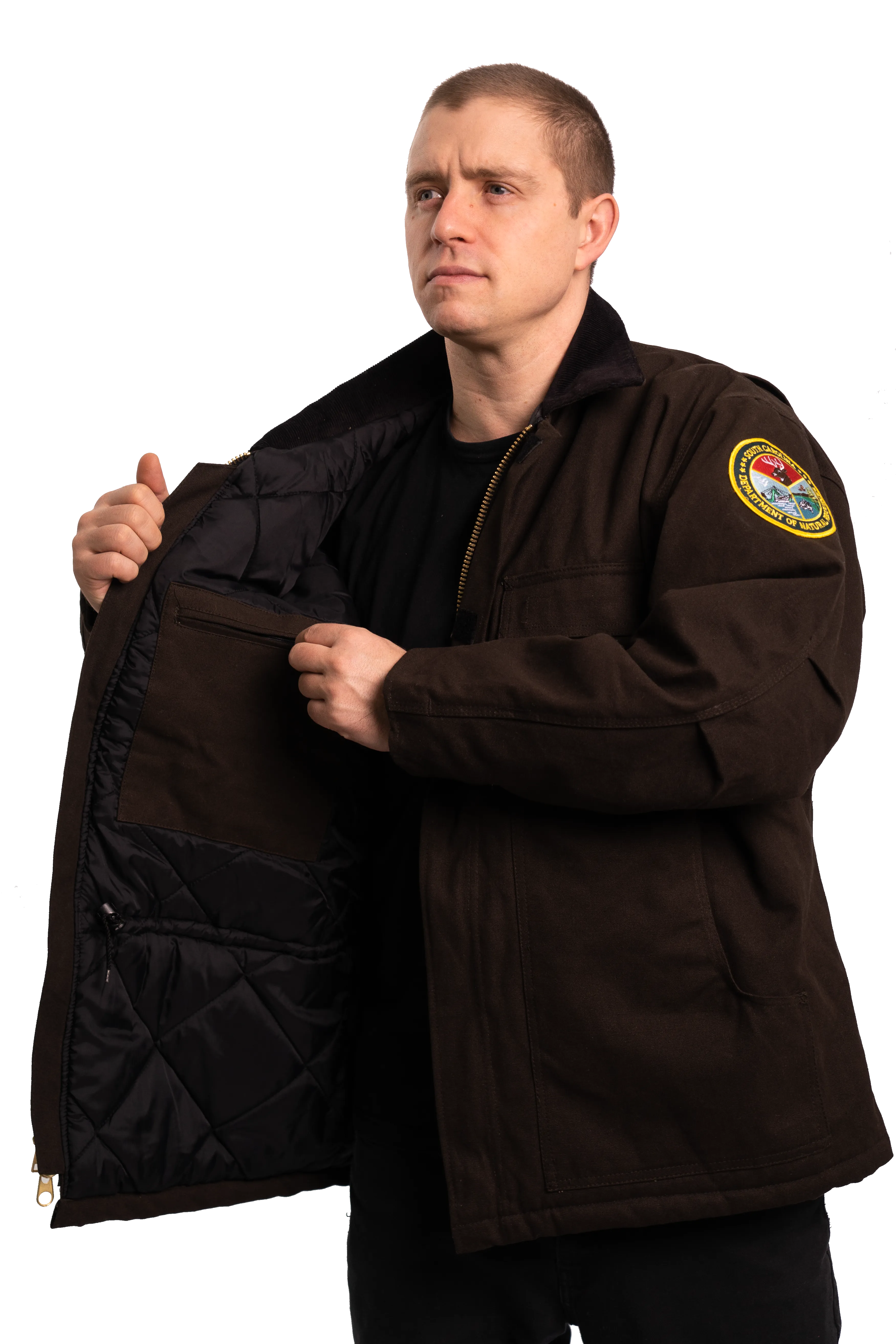 Style 6005 C003 Insulated Arctic Traditional Coat, Quilt Lined Dark Brown