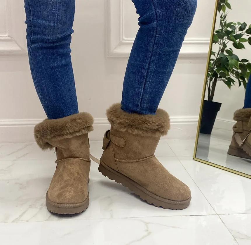 Taylor - Stivaletto Eskimo Boots Fiocco Comodo Khaki