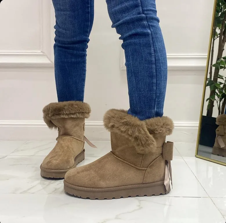 Taylor - Stivaletto Eskimo Boots Fiocco Comodo Khaki