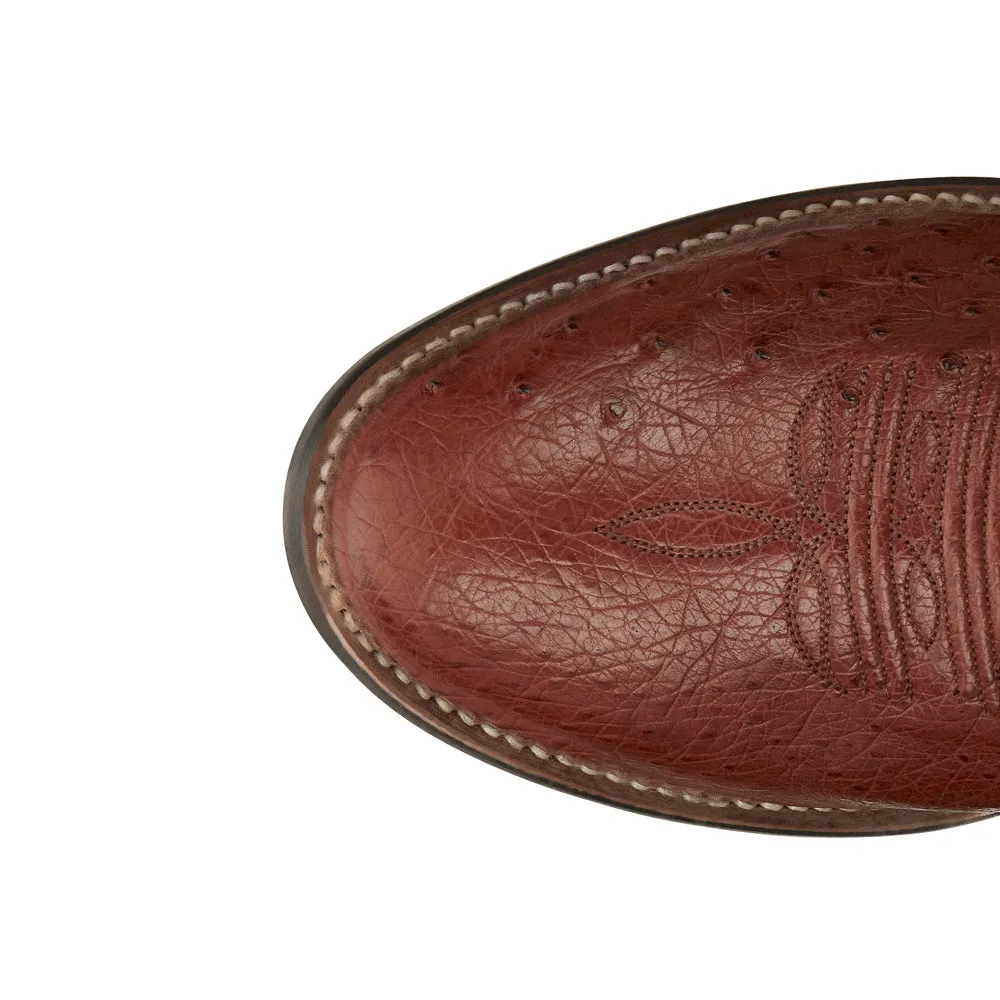 Tiberius Ostrich Round Toe Cowboy Boots