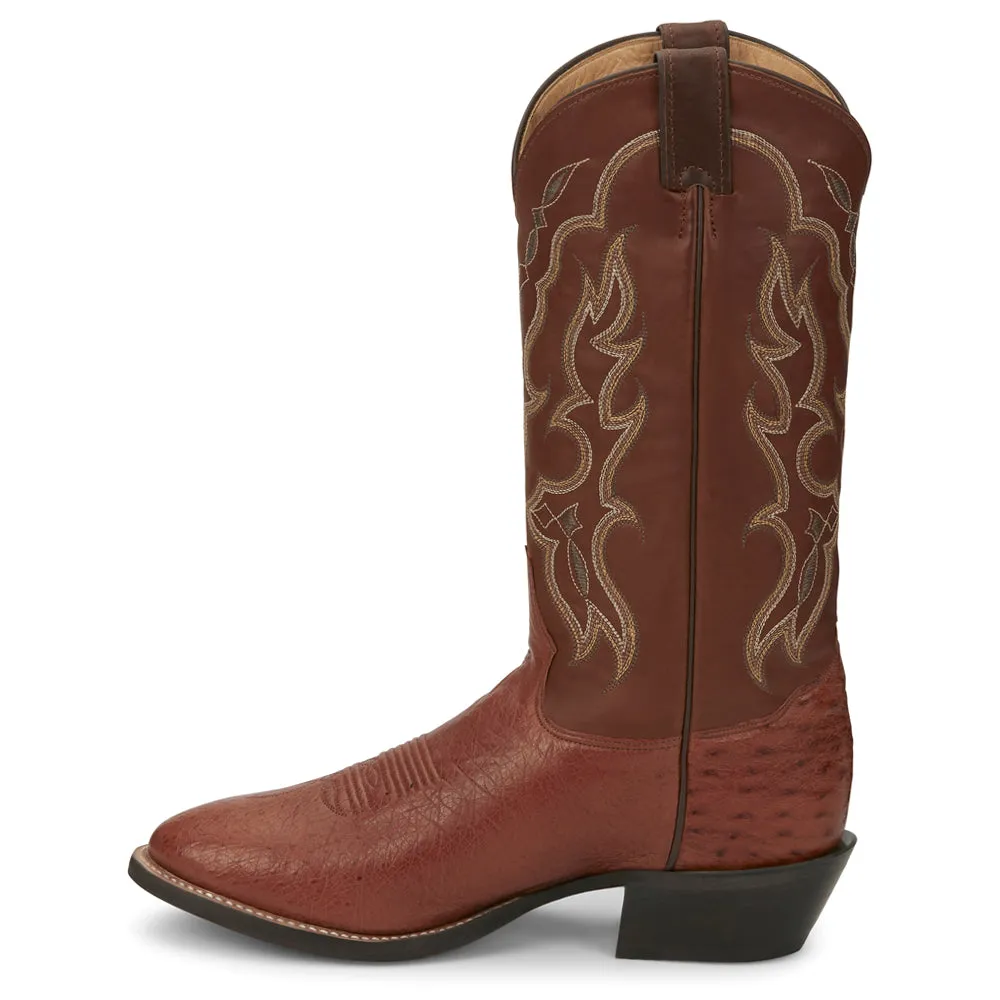 Tiberius Ostrich Round Toe Cowboy Boots