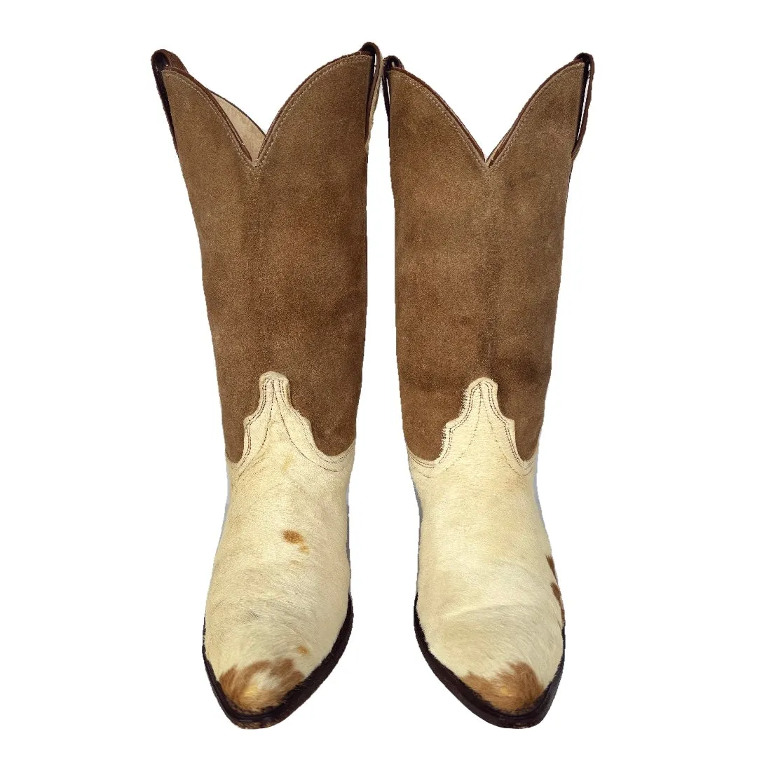 Vintage Pony Cowhide Hair On Hide Leather Cowgirl Western Boots