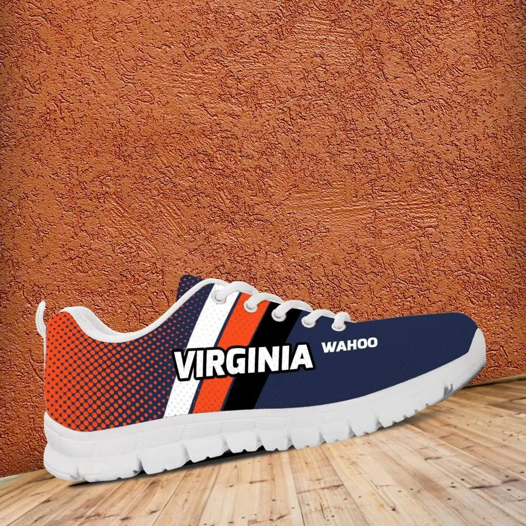 Wahoo Virginia Cavaliers Basketball Fans Mesh Fabric Running Shoes