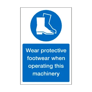 Wear Protective Footwear When Operating Machinery Sticker