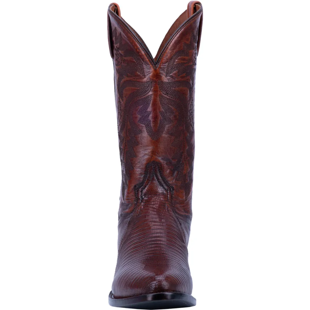 Winston Lizard Embroidered Round Toe Cowboy Boots