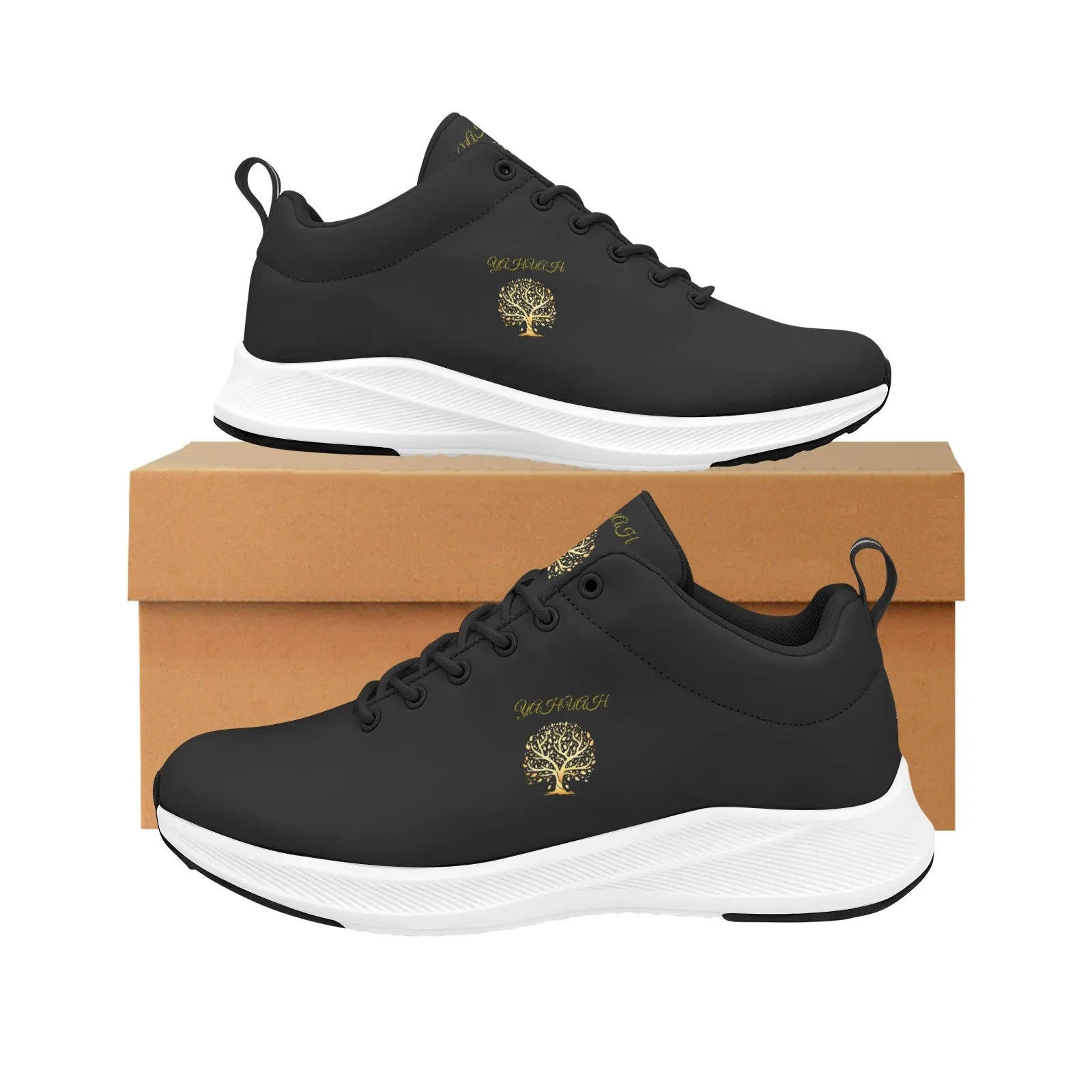 Yahuah-Tree of Life 01 Ladies Alpha Running Shoes (Black/White)