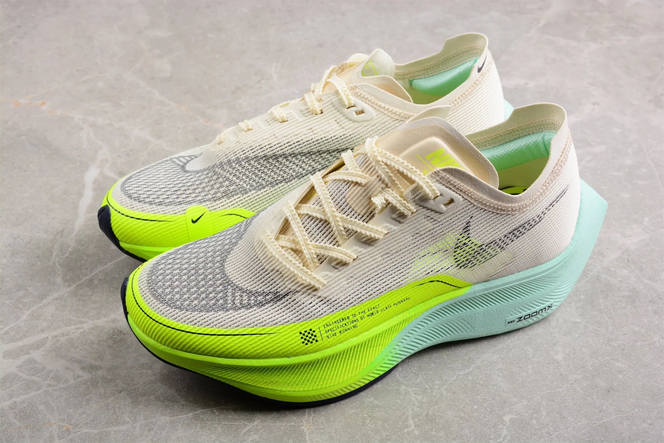 ZoomX Vaporfly NEXT% 2 Cream，Neon Green and Teal